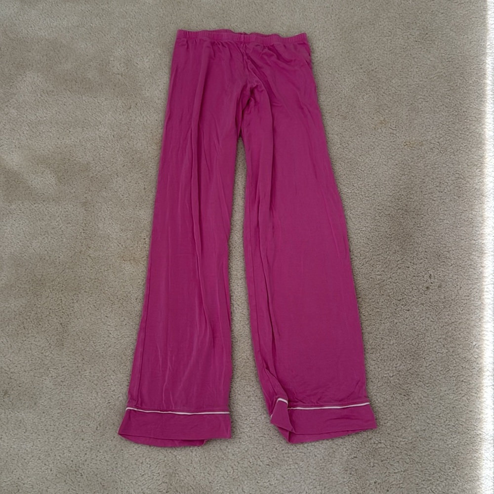 Eberjey Set Gisele Pink Pajama with White Trim - Picture 3 of 4
